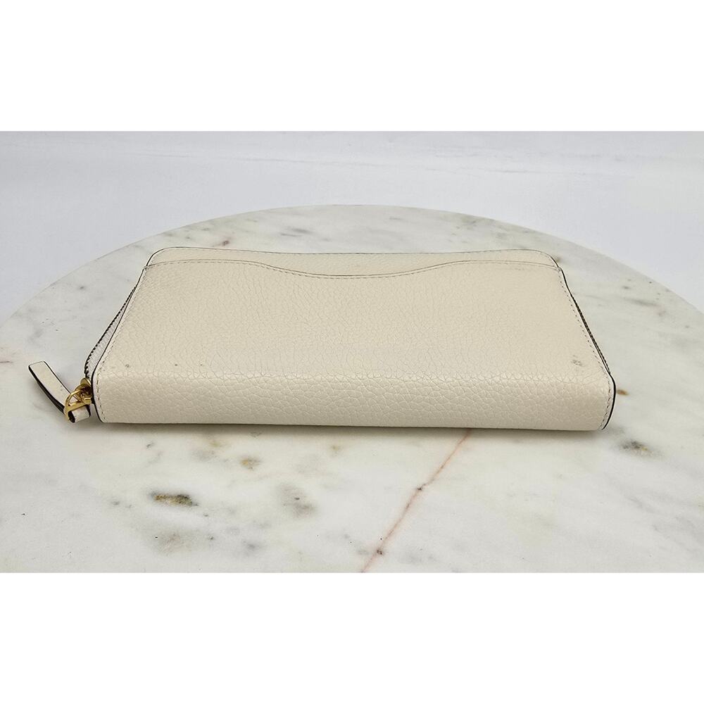 Tory Burch Britten Zip Continental Wallet – Cream Pebbled Leather - Picture 5 of 8